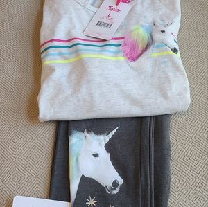 Justice Unicorn leggings and top